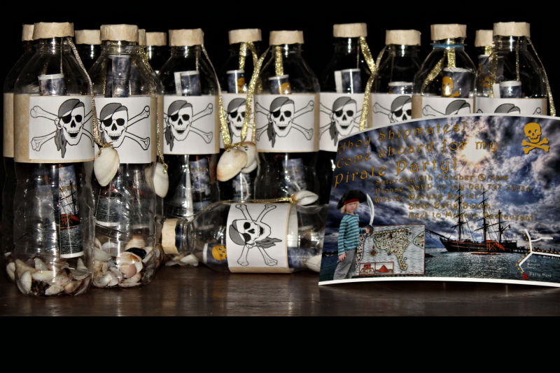 Pirate Party Invitation in a Bottle 