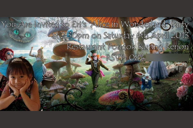 Alice in Wonderland Party Invitation
